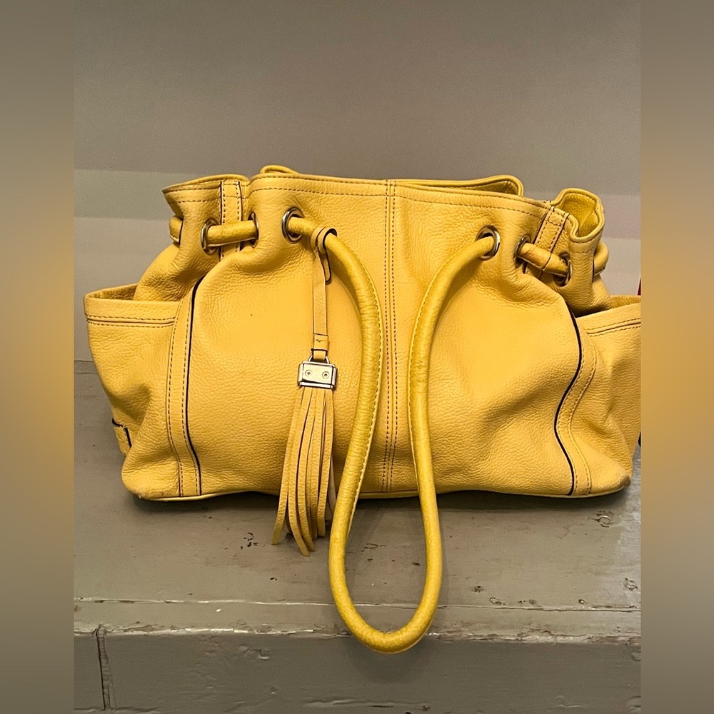 Tignanello Yellow Leather Women's Hand Bag